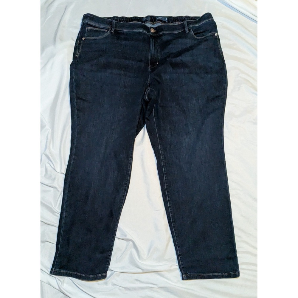 J. Jill Women's Authentic Fit Slim Ankle Dark Wash Denim Jeans Size 24